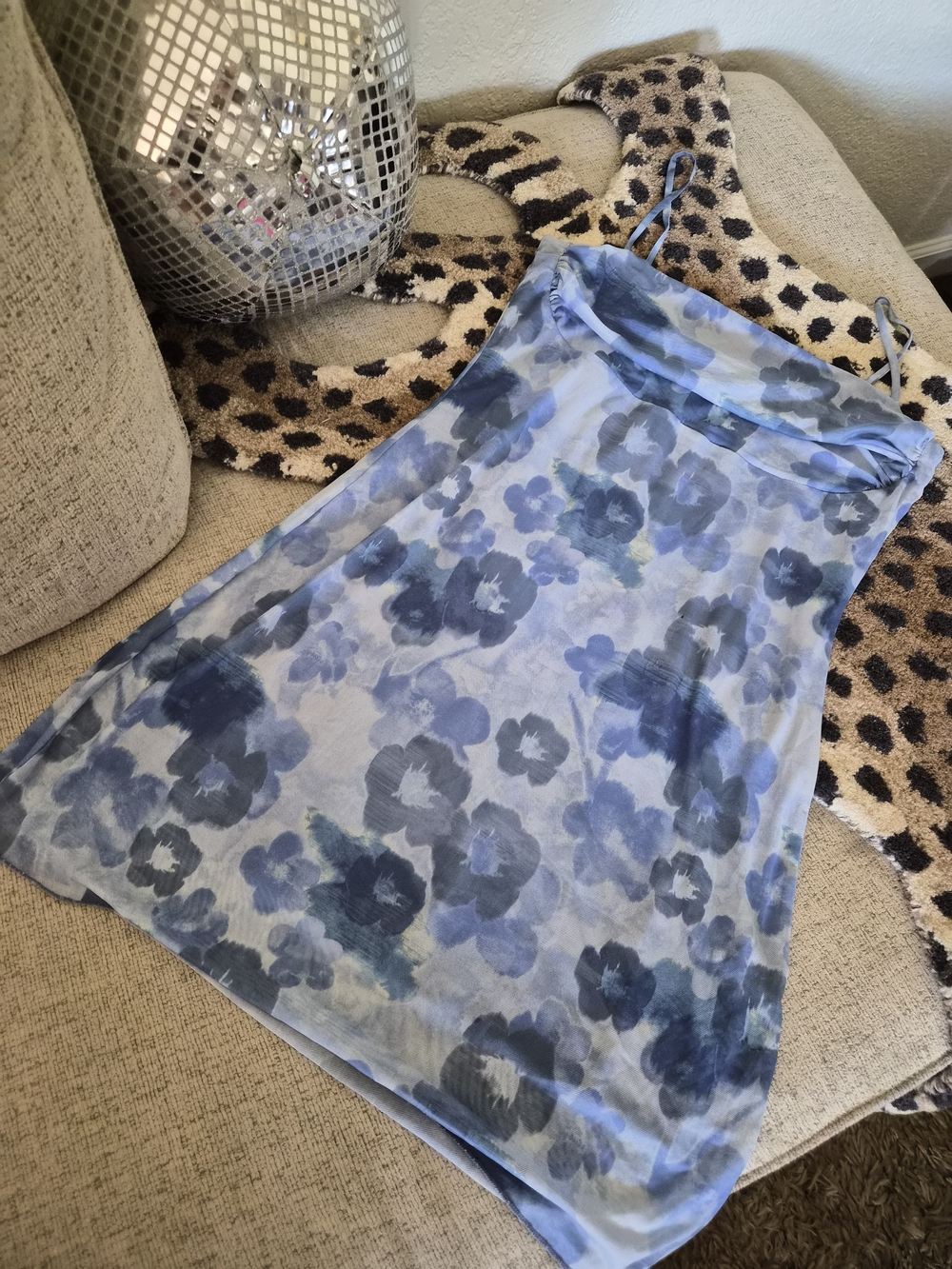 See You Monday Blue Floral Slip Dress – Women's XL